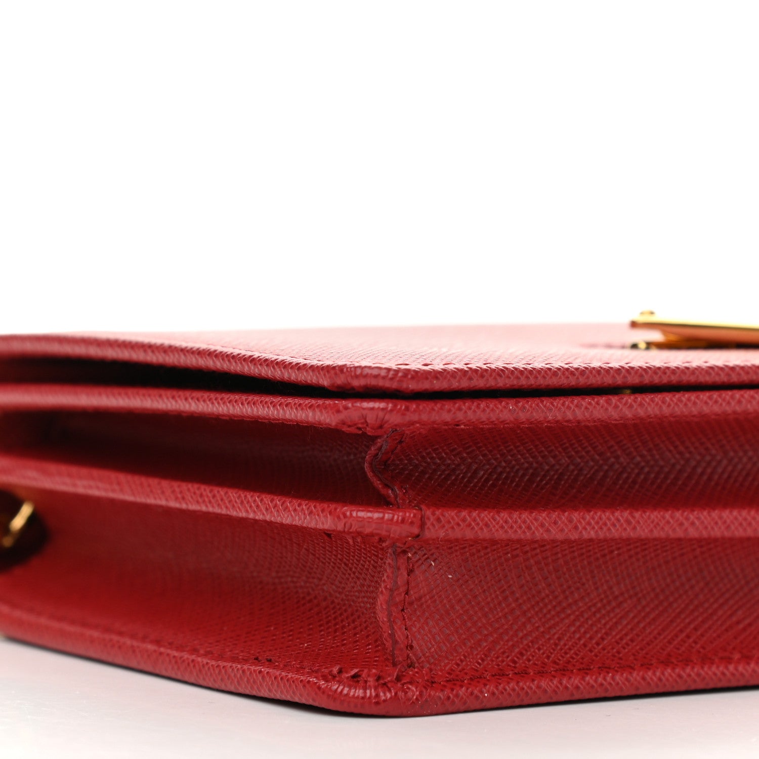 Prada Saffiano Bandoliera Flip Lock Chain Crossbody Bag Fuoco 8 of 9