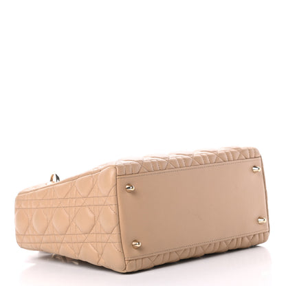 Christian Dior Lambskin Cannage Medium Lady Dior Beige 4 of 13