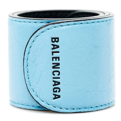 Balenciaga Calfskin Cycle Slap Bracelet Baby Blue Black 1 of 5