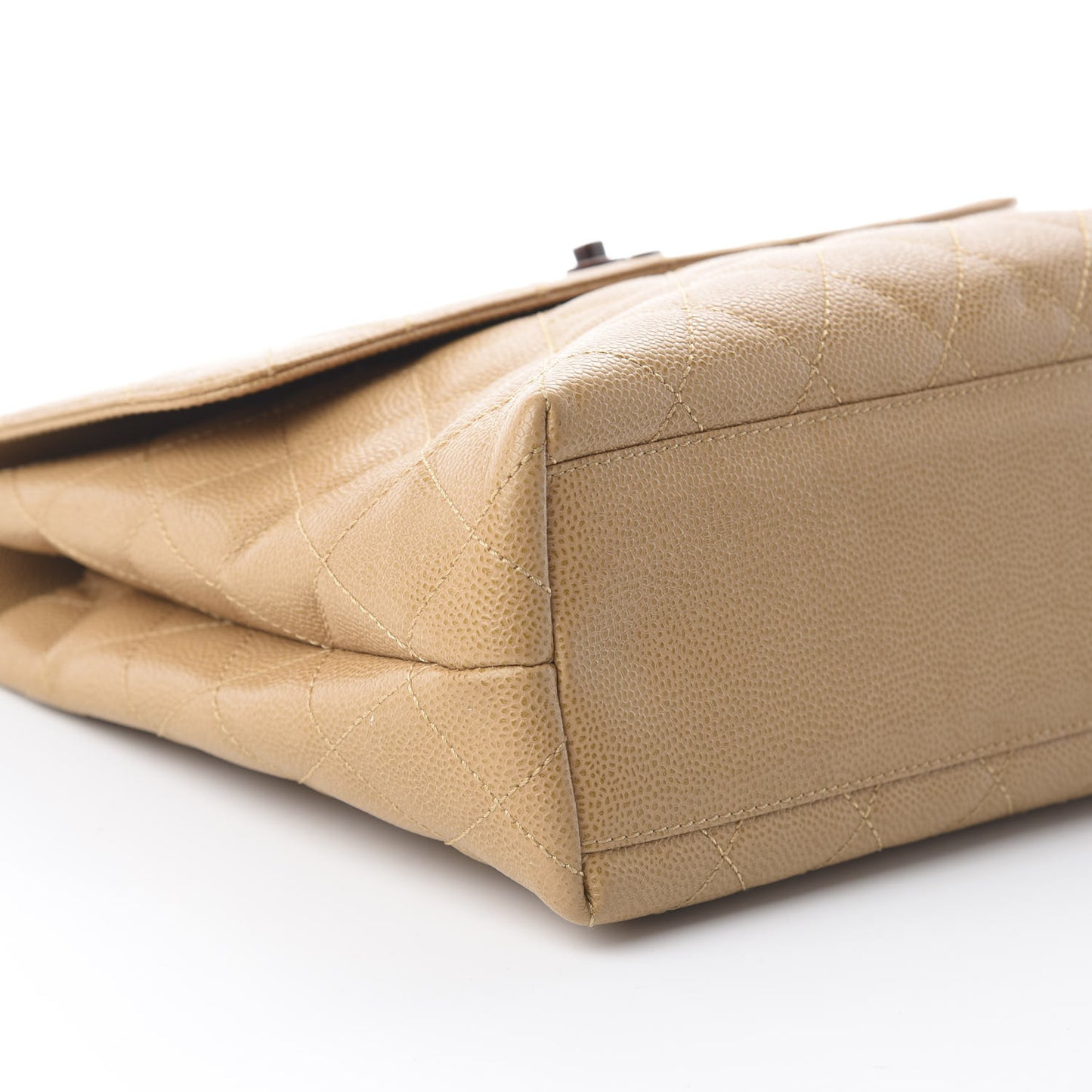 Caviar Quilted Jumbo Kelly Flap Beige