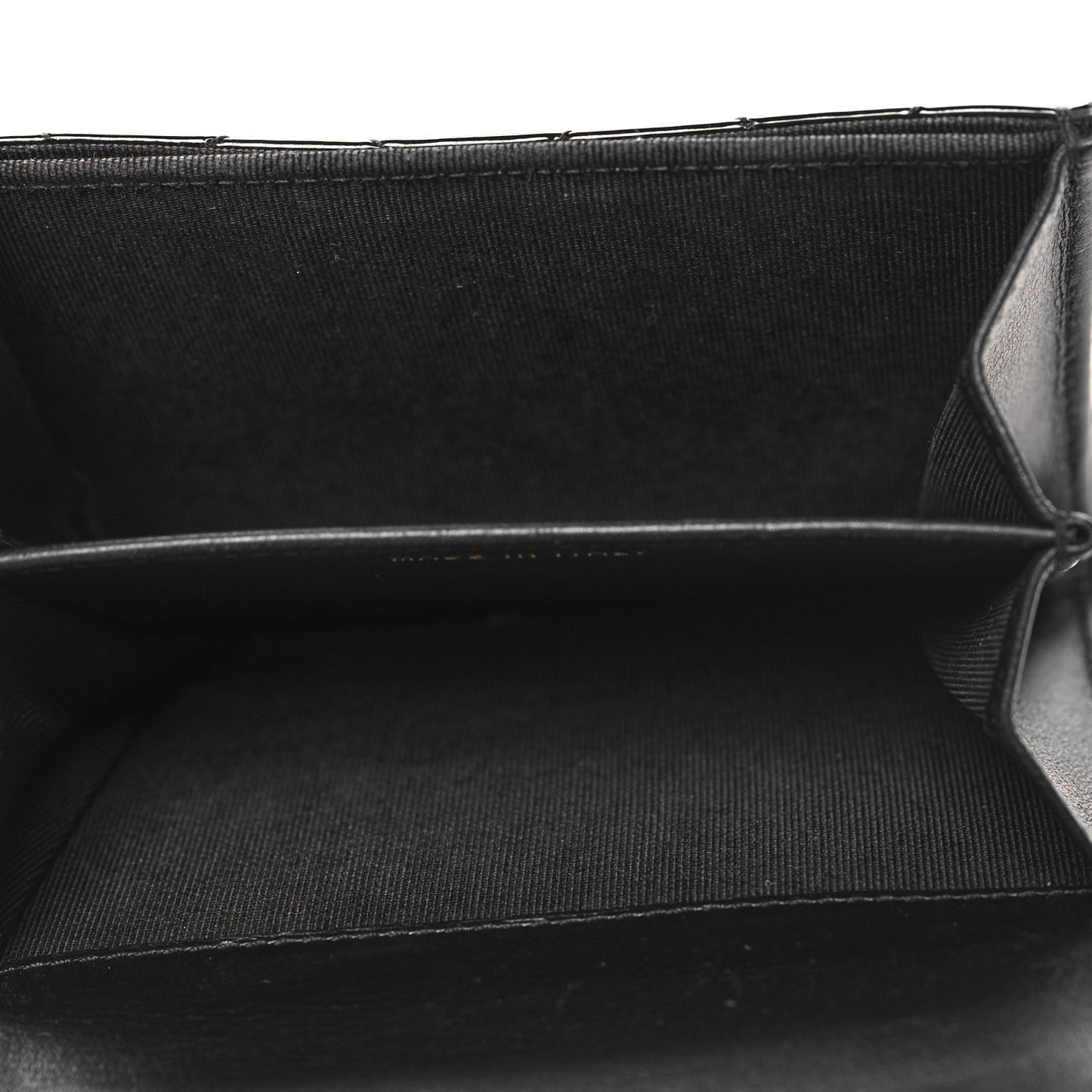 Patent Quilted Flap Card Holder Black