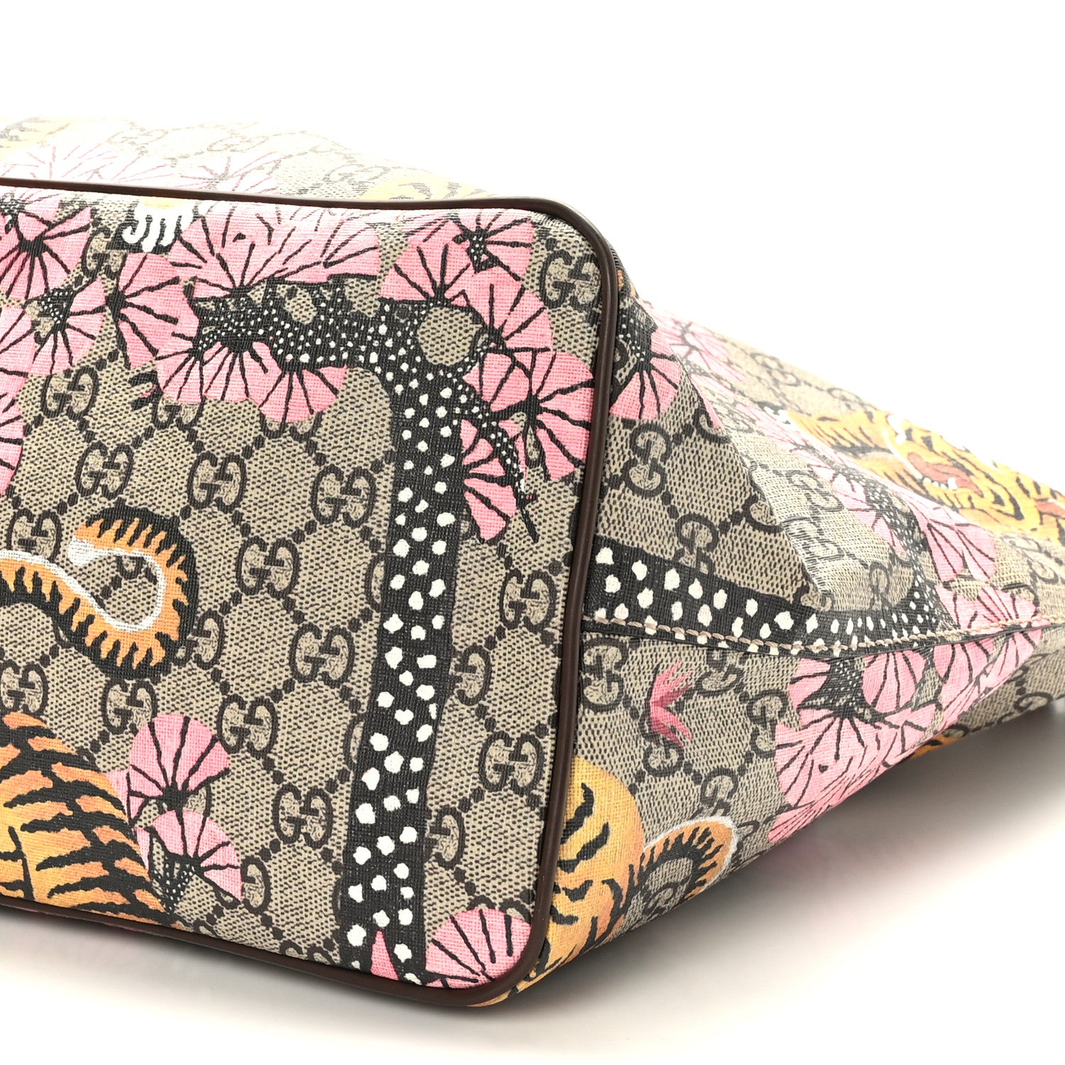 Gucci Soft GG Supreme Monogram Bengal Medium Crossbody Tote Beige Pink 11 of 13