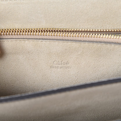 Chloe Calfskin Suede Flower Studded Medium Faye Shoulder Bag Full Blue 5 of 9