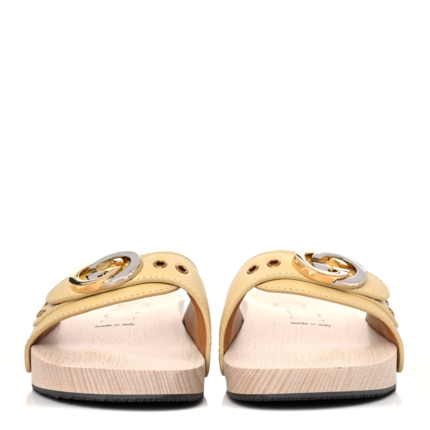 Gucci Calfskin Interlocking G Mens Slide Sandals 5 Burro 2 of 10