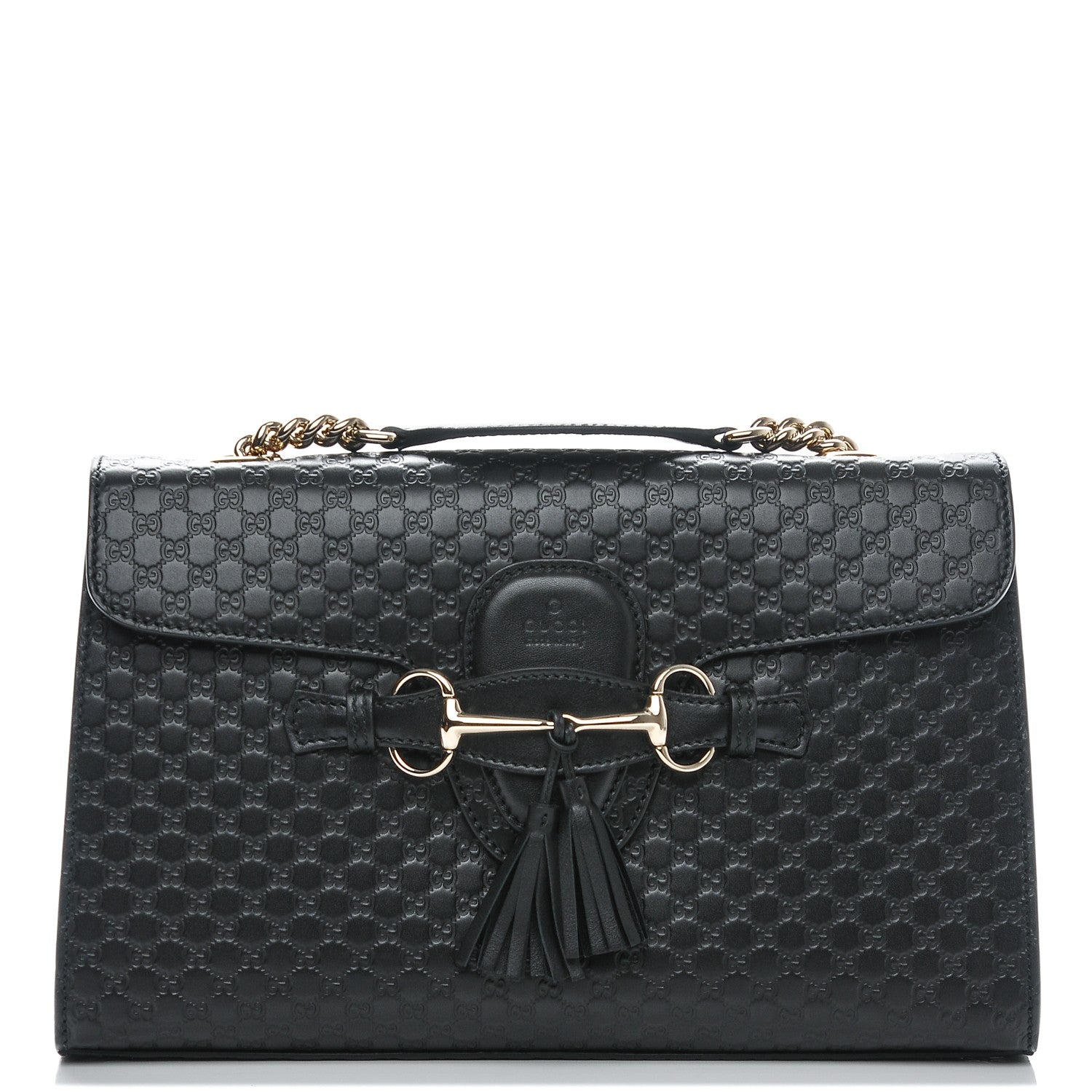Gucci Microguccissima Medium Emily Chain Shoulder Bag Black 1 of 7