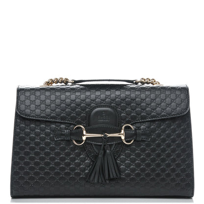 Gucci Microguccissima Medium Emily Chain Shoulder Bag Black 1 of 7