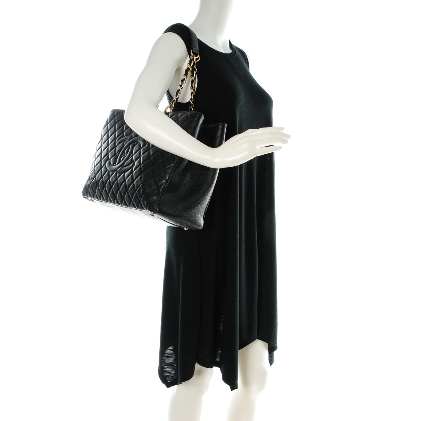 Caviar Quilted XL Grand Shopping Tote GST Black