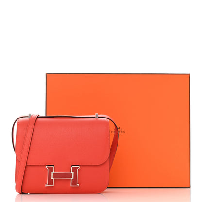 Hermes Epsom Enamel Constance 18 Capucine Sanguine 15 of 15