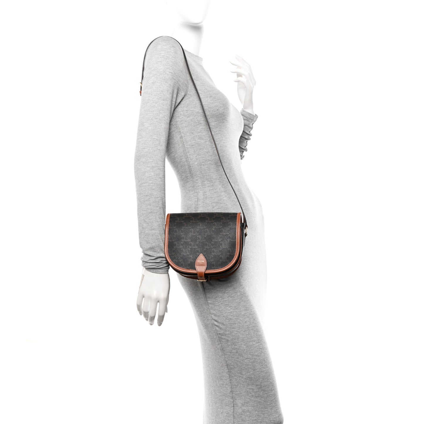 Triomphe Canvas Medium Folco Bag Tan