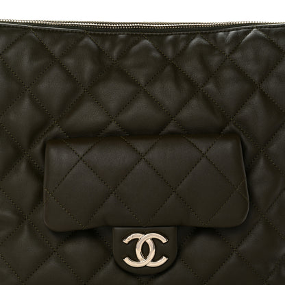 Chanel Calfskin Quilted Coco Mellow Hobo Khaki 8 of 11