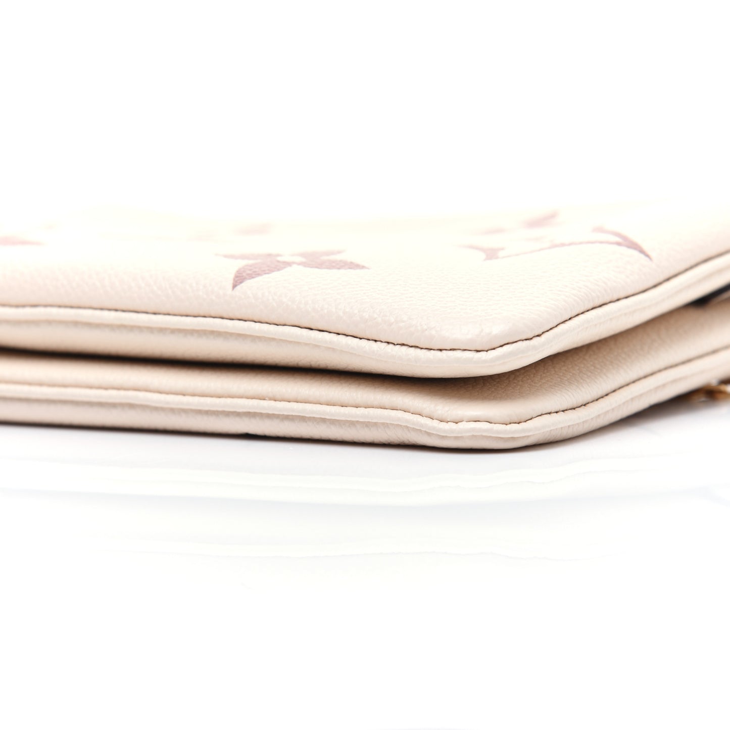 Empreinte Monogram Giant Double Zip Pochette Creme Bois De Rose