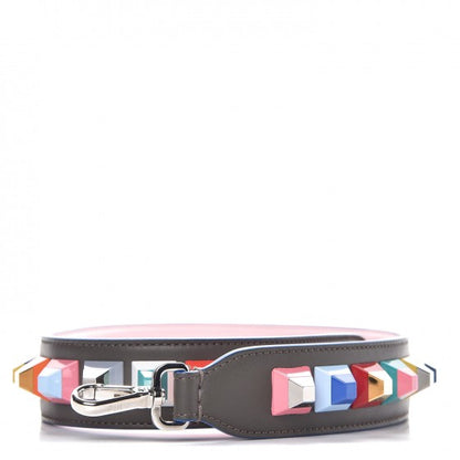 Fendi Vitello Dolce Plexiglass Bi-Color Studded Strap You Carbone Peonia Multicolor 1 of 4
