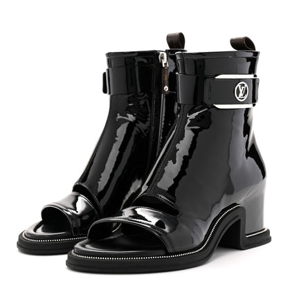 Louis Vuitton Patent Calfskin Moonlight Boots 37 Black 3 of 9