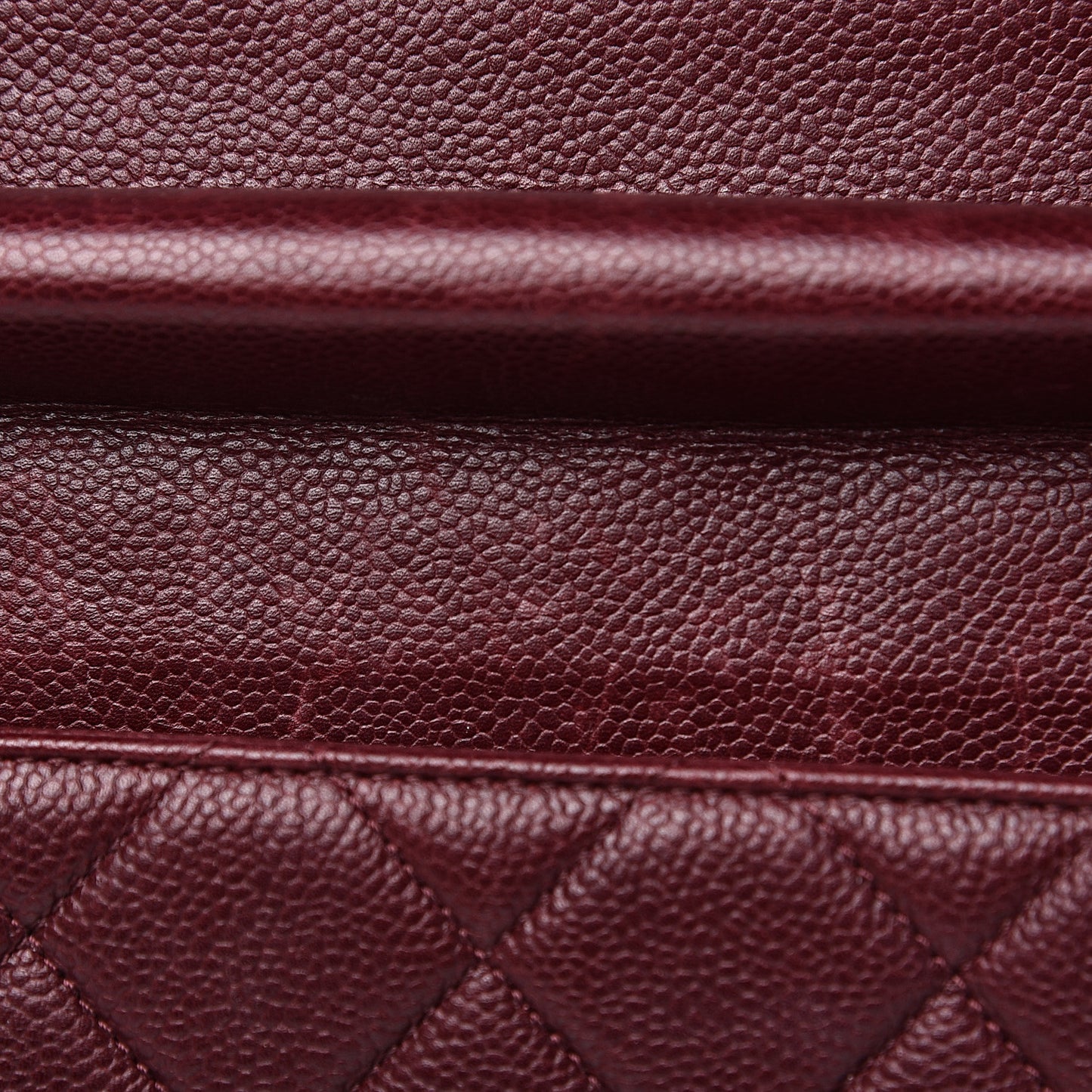 Caviar Quilted Large Retro Class Flap Burgundy