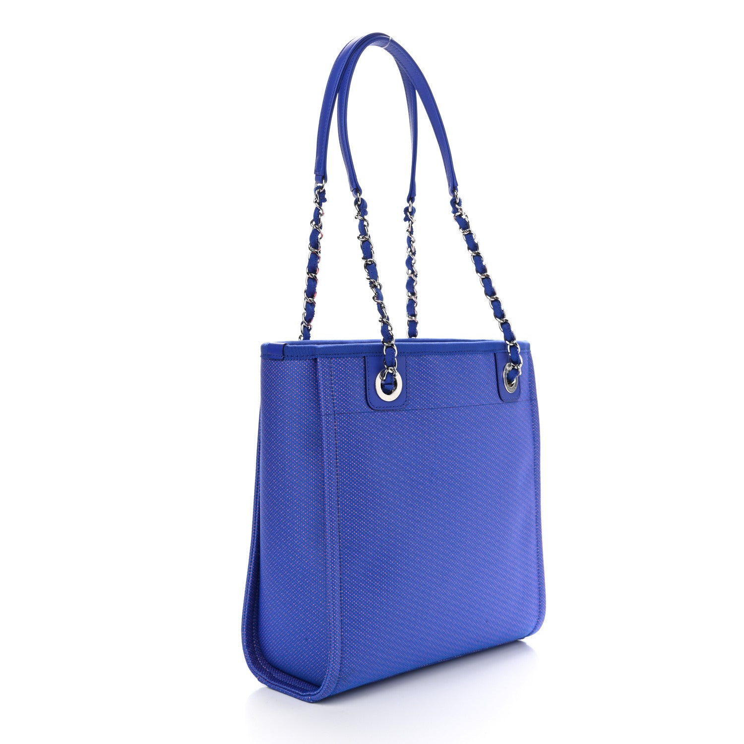 Chanel Mixed Fibers Mini Deauville Tote Blue Orange 3 of 10