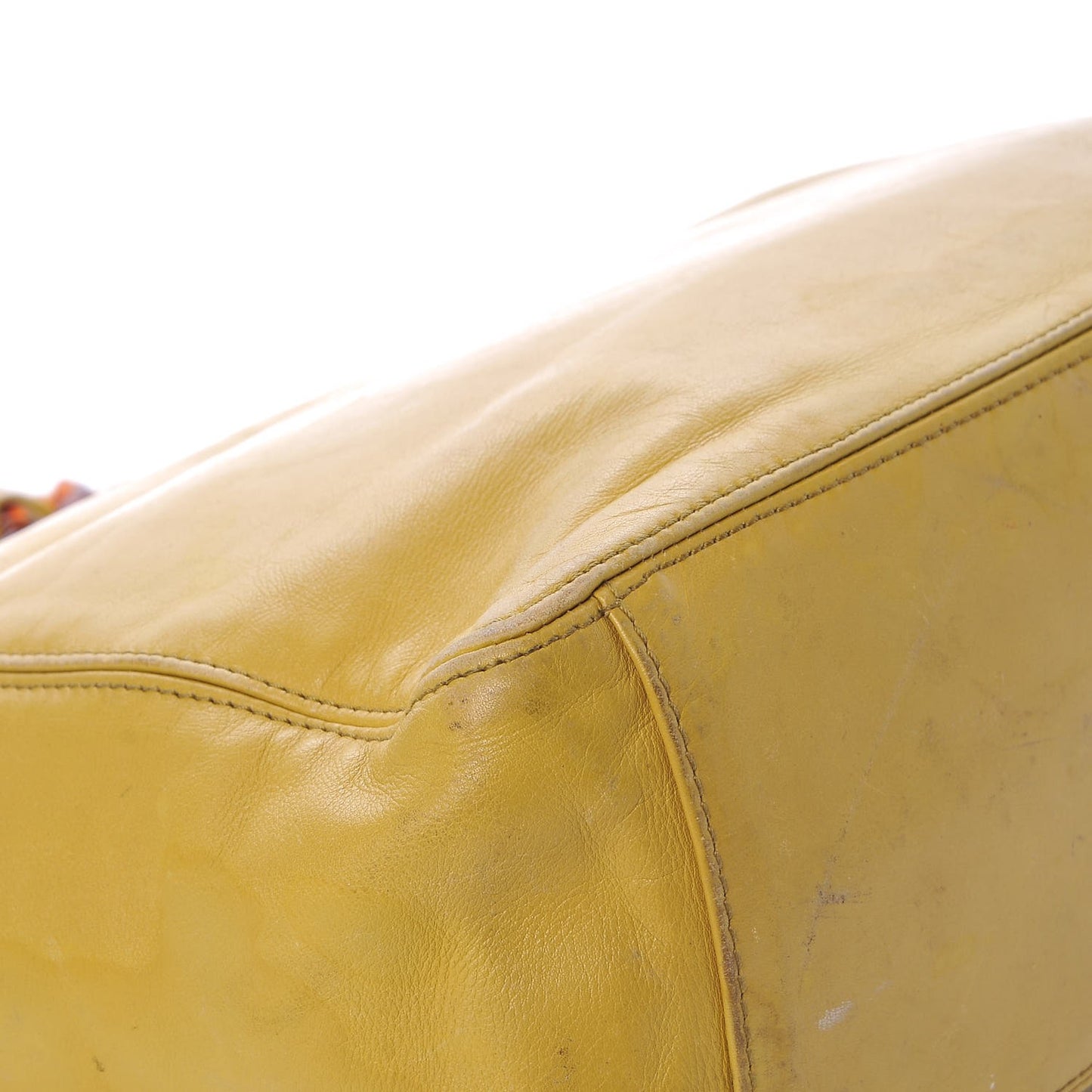 Lambskin Bekko Chain CC Shopping Tote Chartreuse