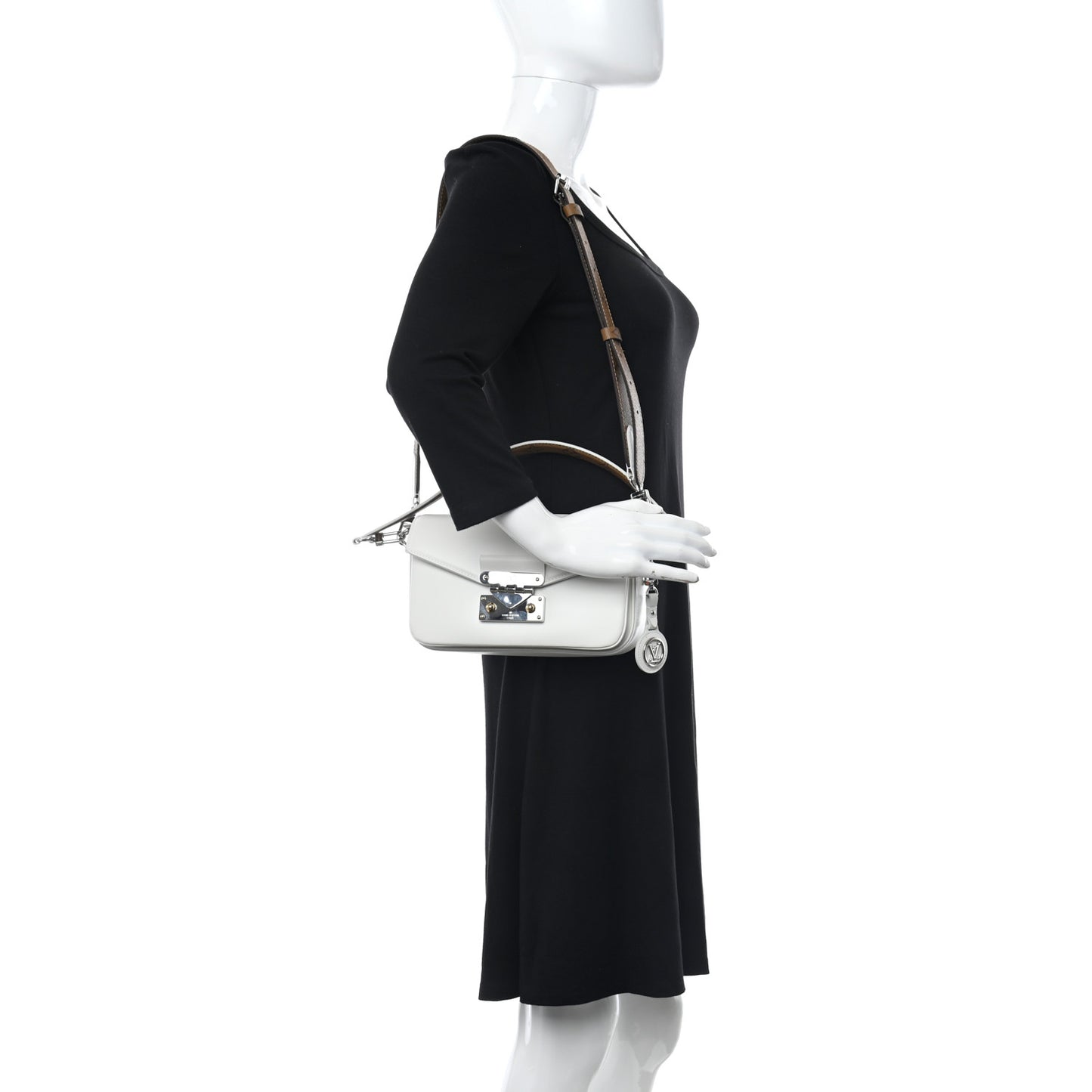 Calfskin Reverse Monogram Swing White