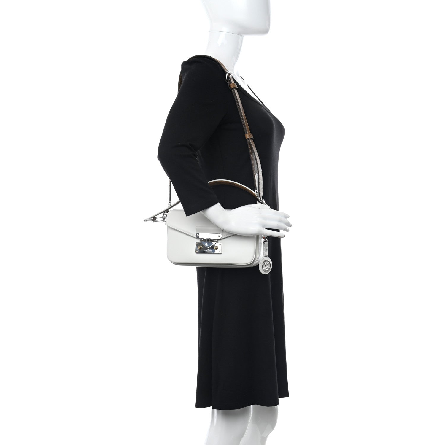Louis Vuitton Calfskin Reverse Monogram Swing White 2 of 9