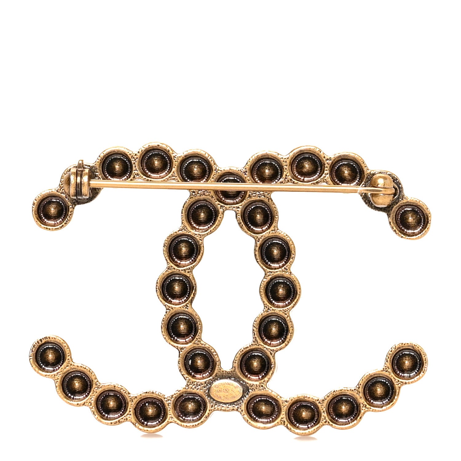 Chanel Metal Crystal City of Lights CC Brooch Gold 3 of 4