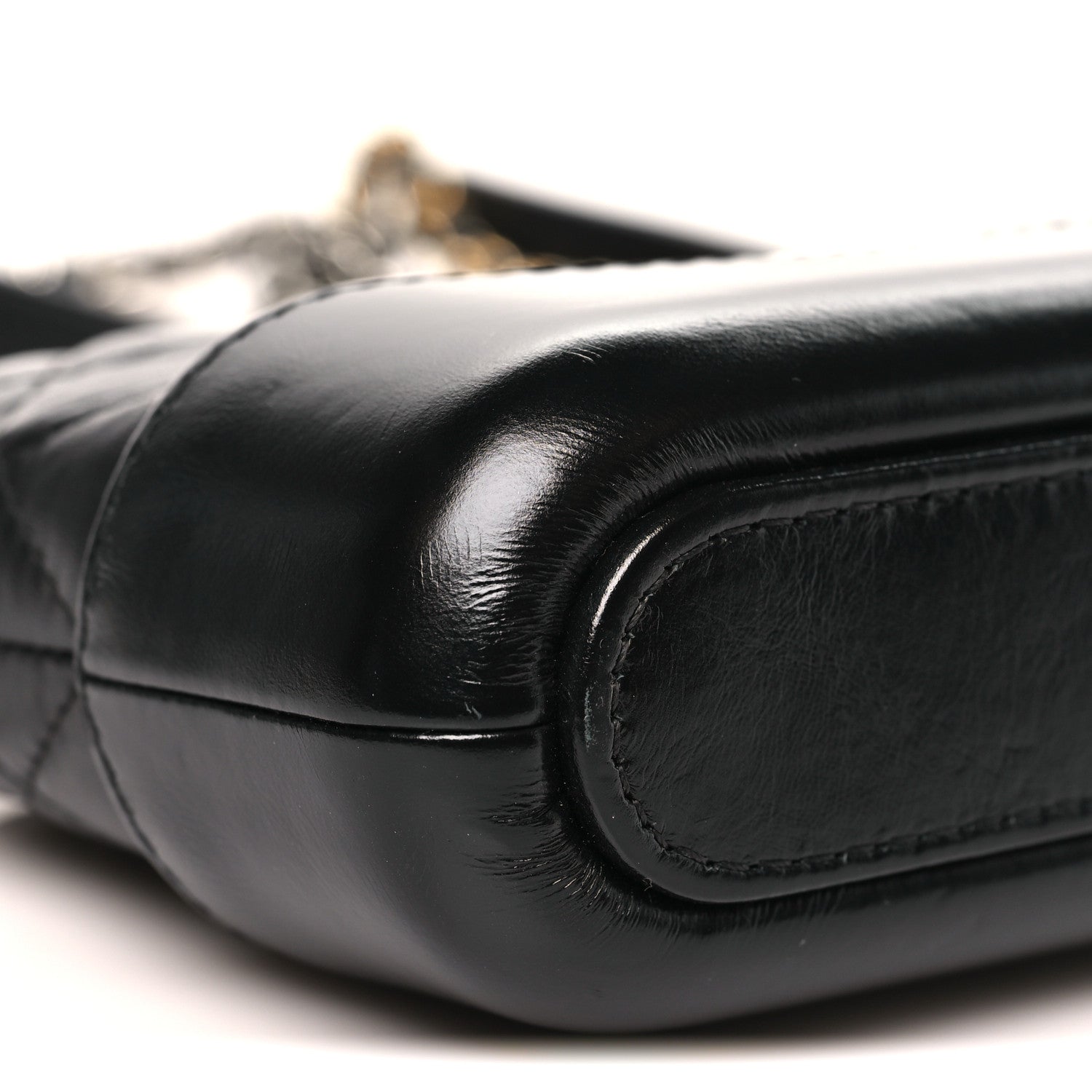 Chanel Aged Calfskin Quilted Small Gabrielle Clutch With Chain Black 9 of 10
