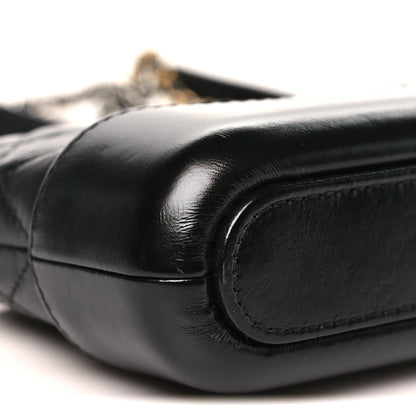 Chanel Aged Calfskin Quilted Small Gabrielle Clutch With Chain Black 9 of 10
