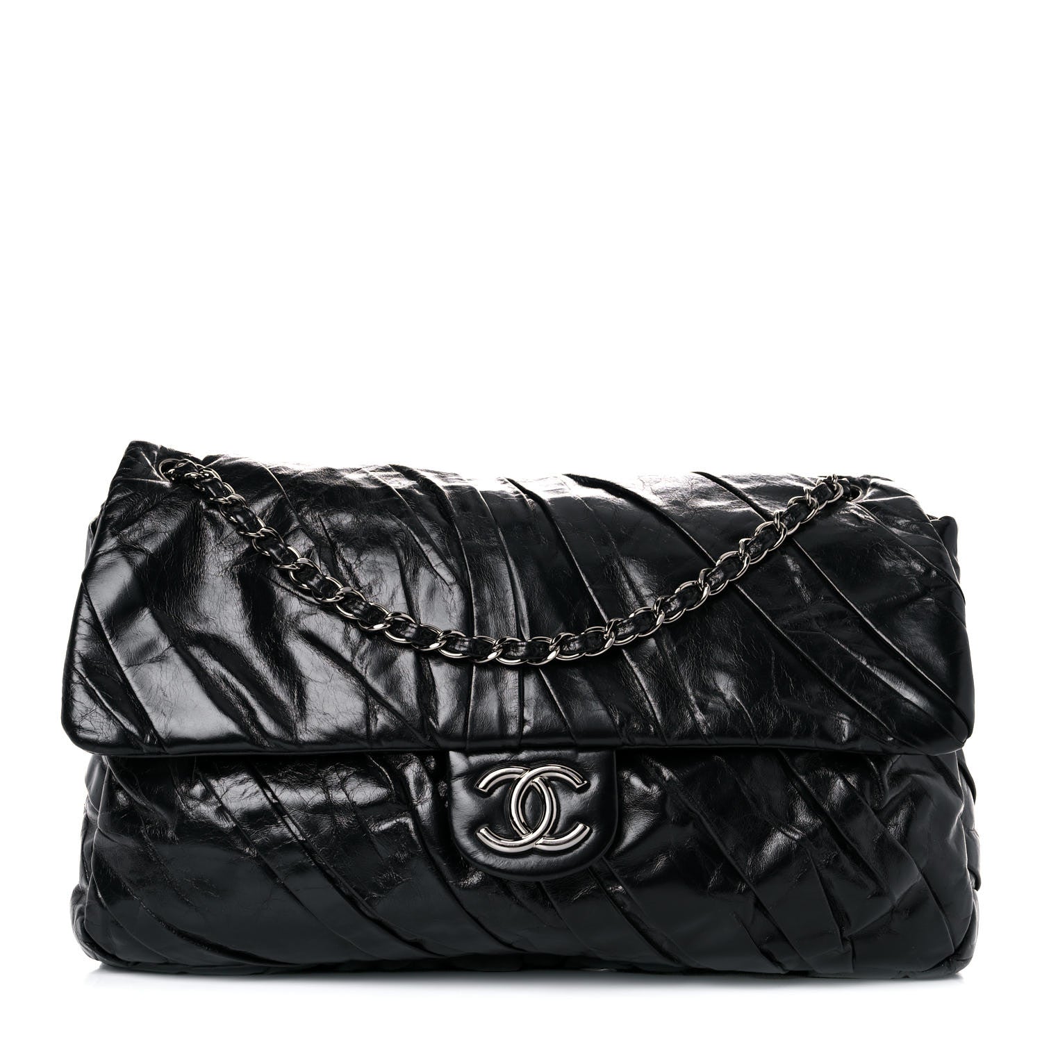 Chanel Glazed Calfskin Twisted Maxi Flap Black 1 of 12