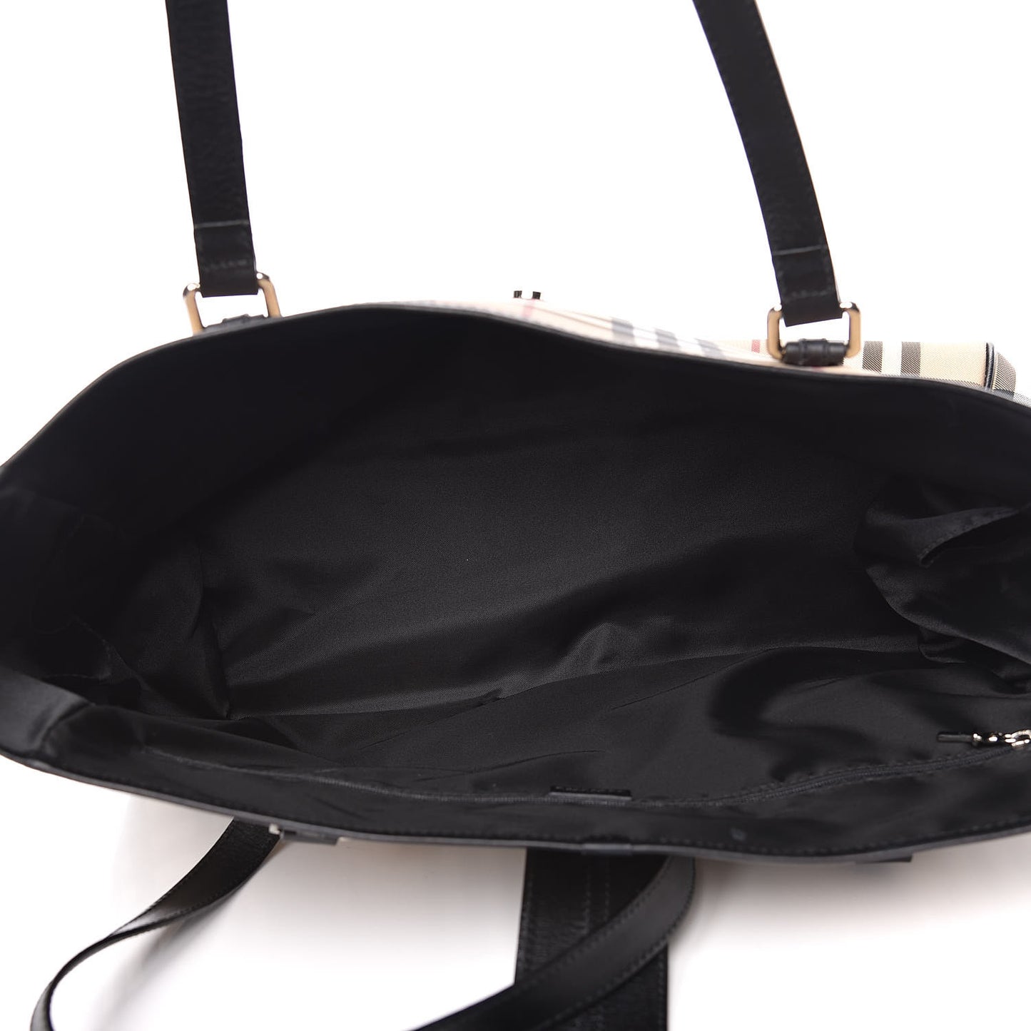 House Check Buckle Tote Black