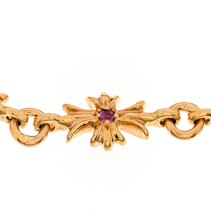 Chrome Hearts 22K Yellow Gold Ruby Tiny E Cross Bracelet 3 of 4