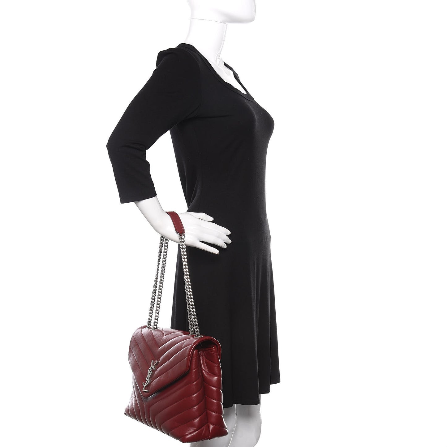 Calfskin Y Quilted Monogram Medium Loulou Chain Satchel Palissandre