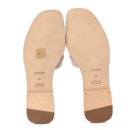 Hermes Epsom Oran Sandals 39 Rose Pale 6 of 9