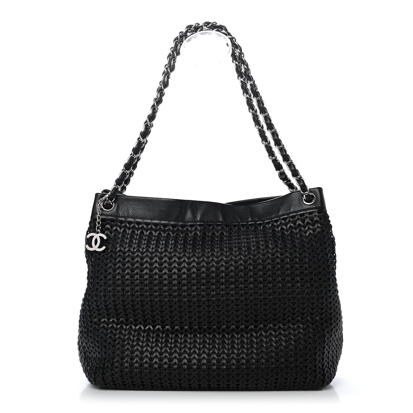 Calfskin Braided CC Tote Black