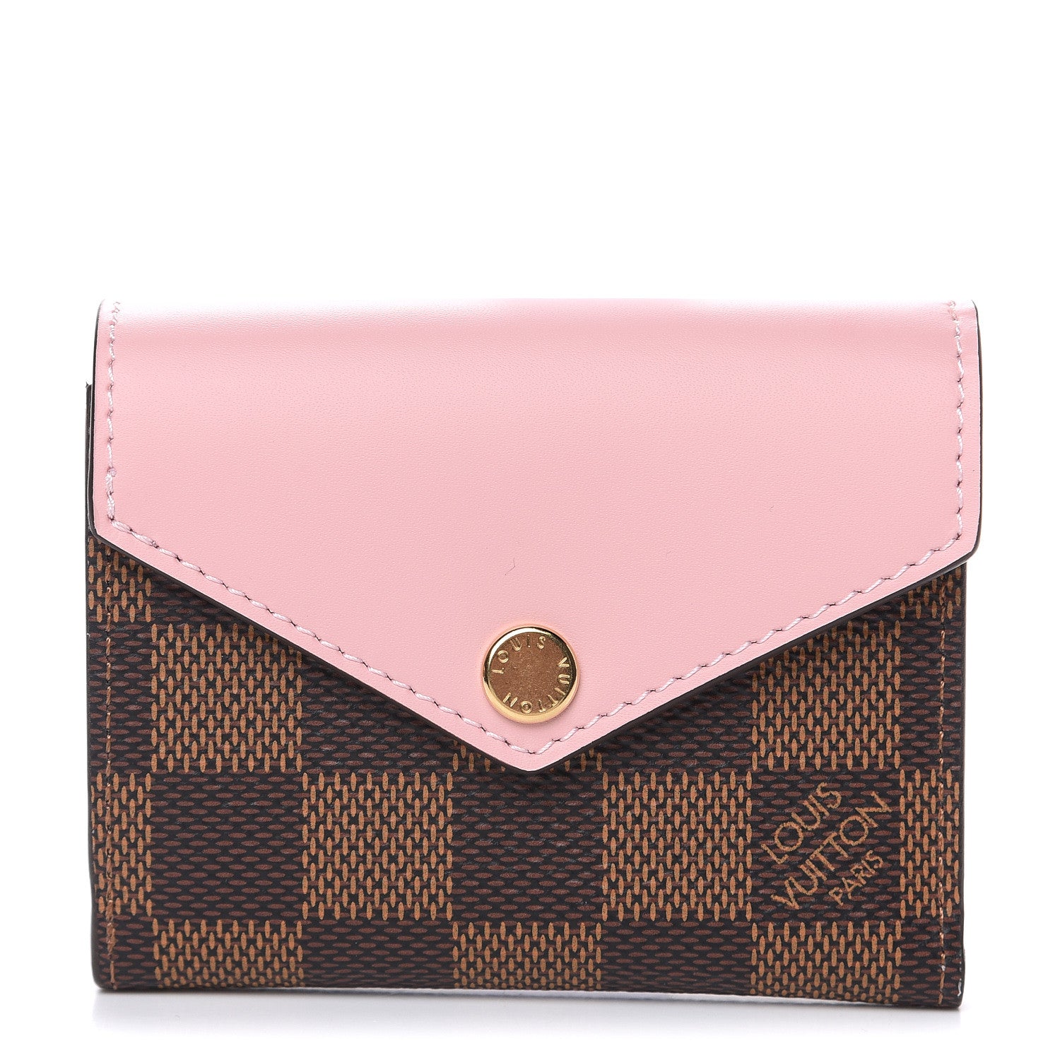 Louis Vuitton Damier Ebene Zoe Wallet Rose Ballerine 1 of 8