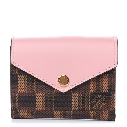 Louis Vuitton Damier Ebene Zoe Wallet Rose Ballerine 1 of 8