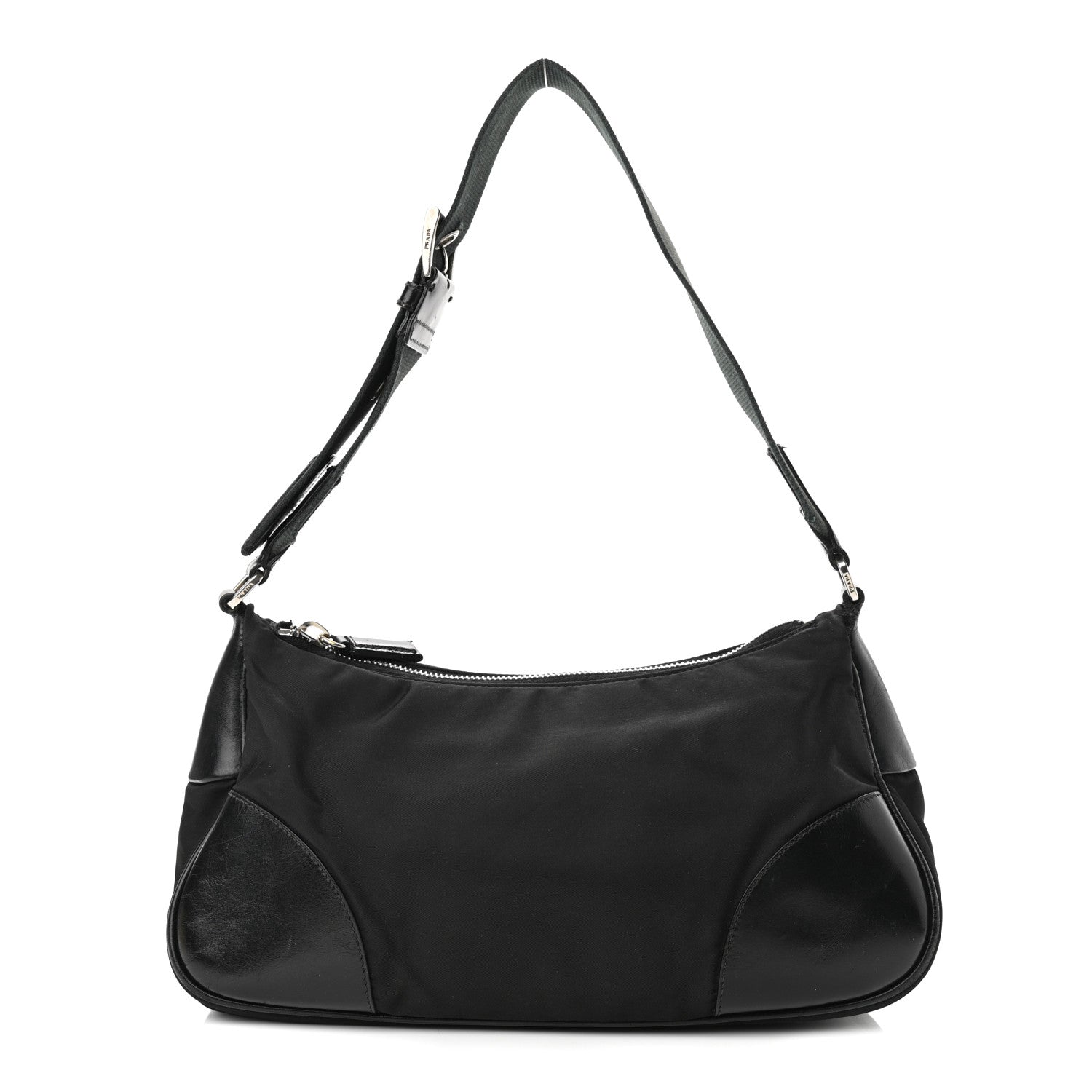 Prada Tessuto Nylon Soft Calf Shoulder Bag Black 1 of 15