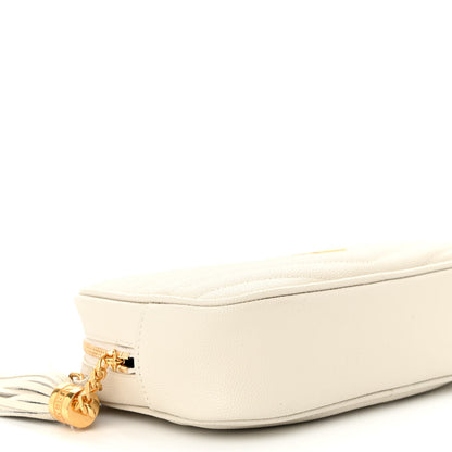 Saint Laurent Grain De Poudre Matelasse Monogram Mini Lou Camera Bag Crema Soft 8 of 9