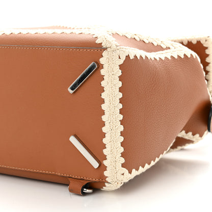 Loewe Calfskin Crochet Trim Medium Puzzle Bag Tan 10 of 11