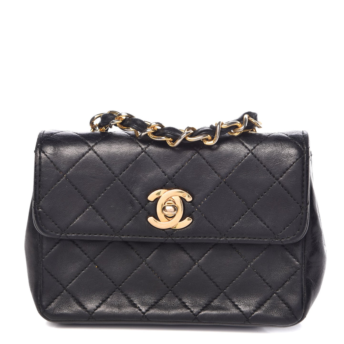 Lambskin Quilted Mini Flap Black