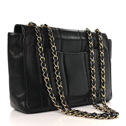 Chanel Lambskin Vertical Quilt Jumbo Single Flap Black 3 of 9