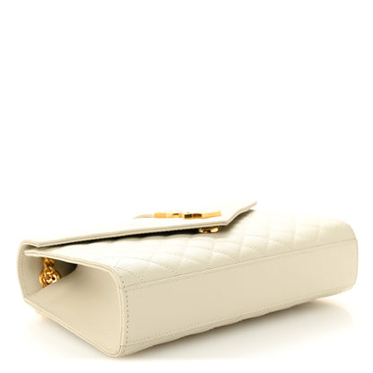 Saint Laurent Grain De Poudre Textured Mixed Matelasse Medium Triquilt Monogram Satchel Crema Soft 4 of 9