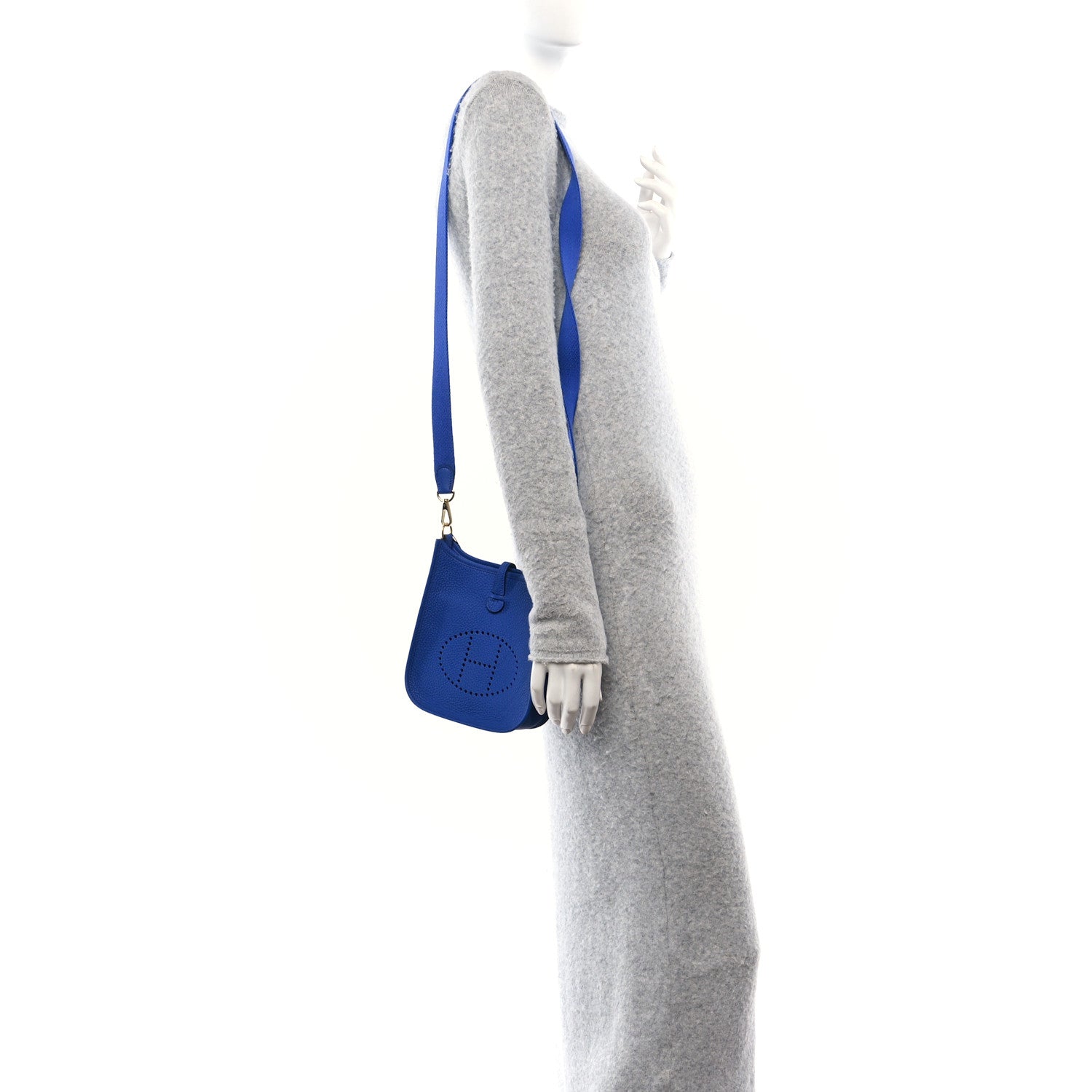 Hermes Taurillon Clemence Evelyne TPM Bleu Electrique 2 of 11