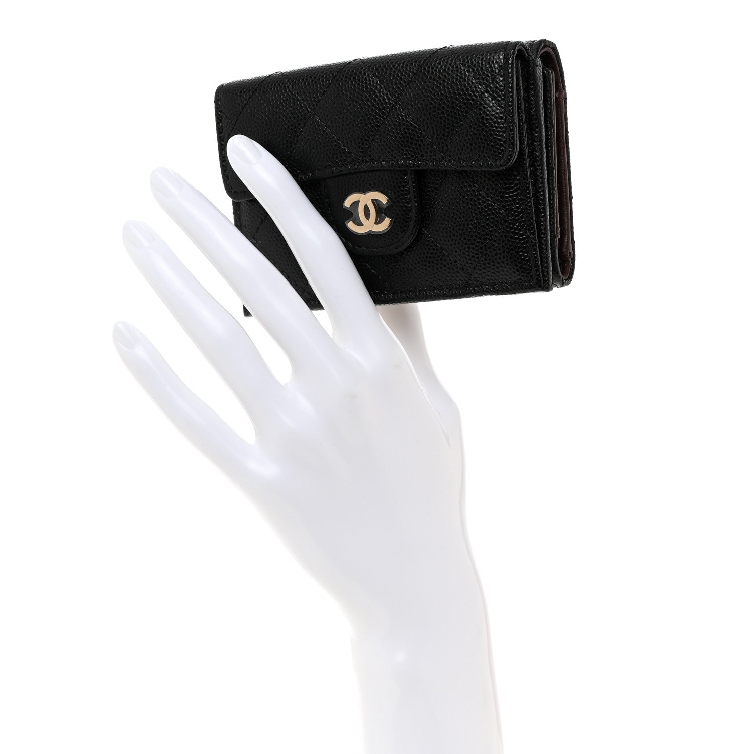 Chanel Caviar Quilted Double Flap Wallet Black 2 of 9