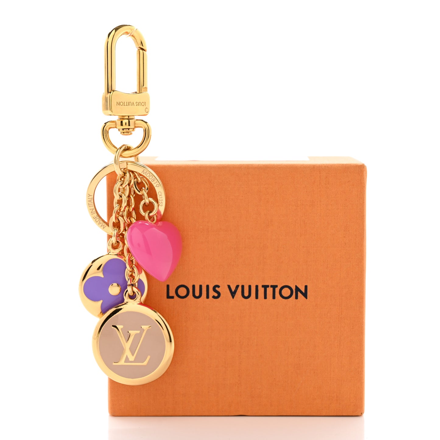 Coeurs Heart Bag Charm Key Holder Pink