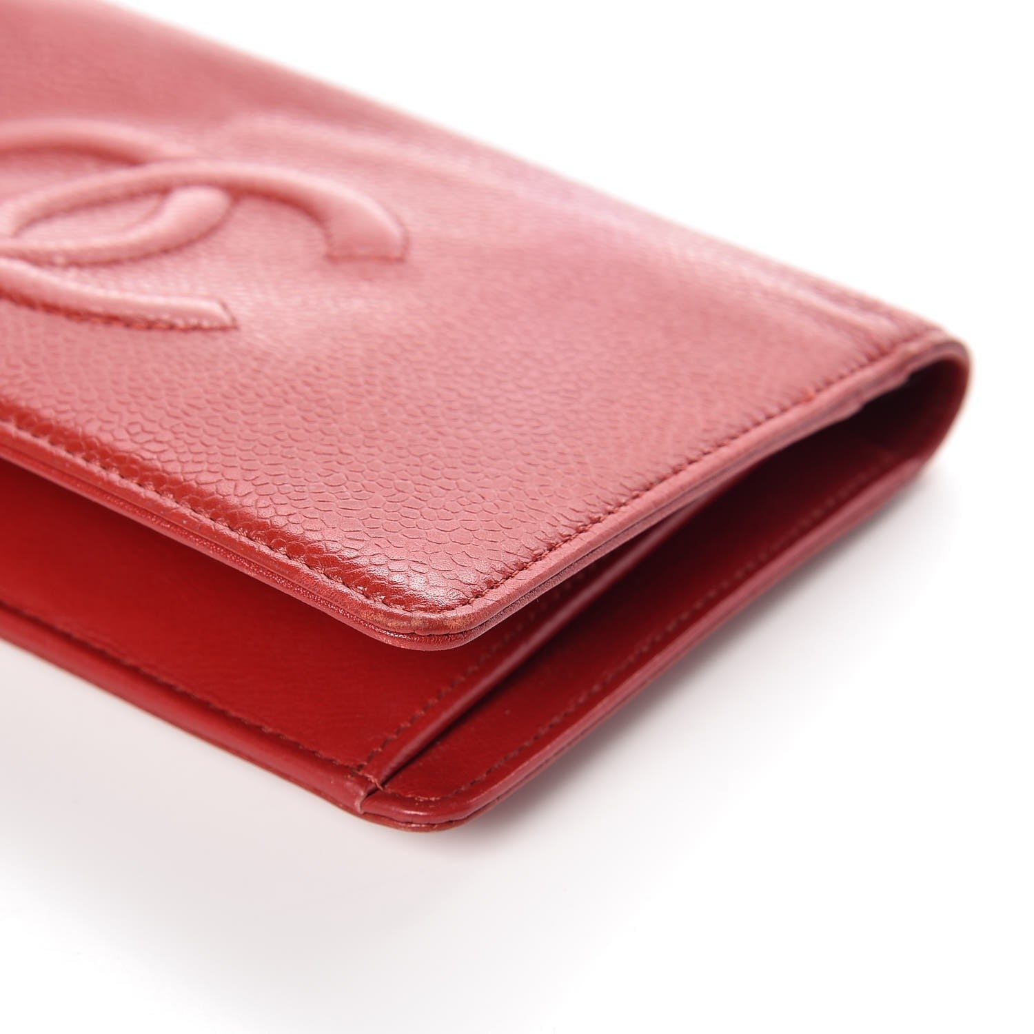 Chanel Caviar Timeless CC Yen Wallet Red 13 of 14