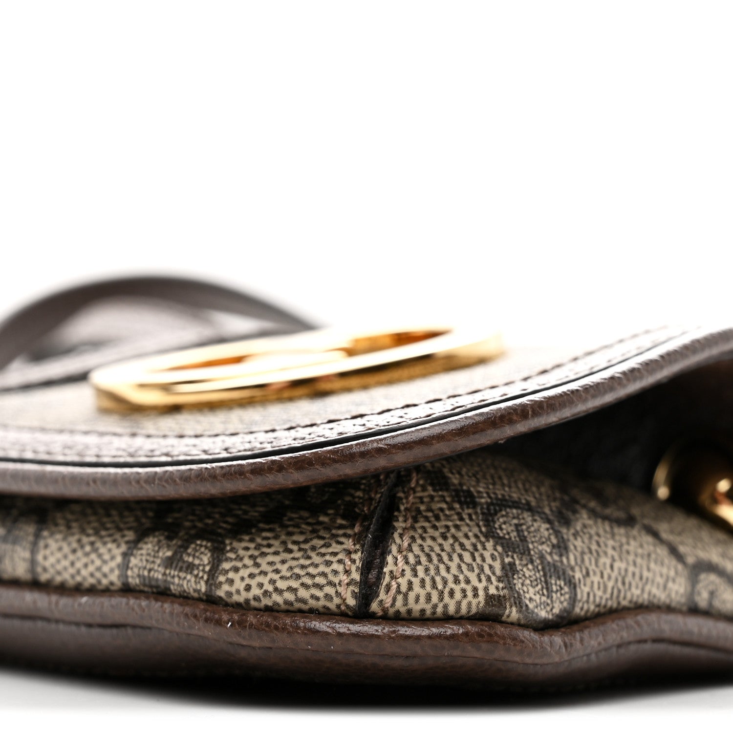 Gucci GG Supreme Monogram Textured Dollar Calfskin Blondie Card Case Wallet with Strap Beige Ebony New Acero 10 of 10