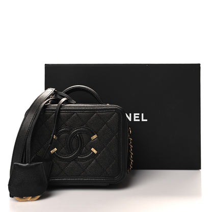 Chanel Caviar Quilted Small CC Filigree Vanity Case Black 11 of 11