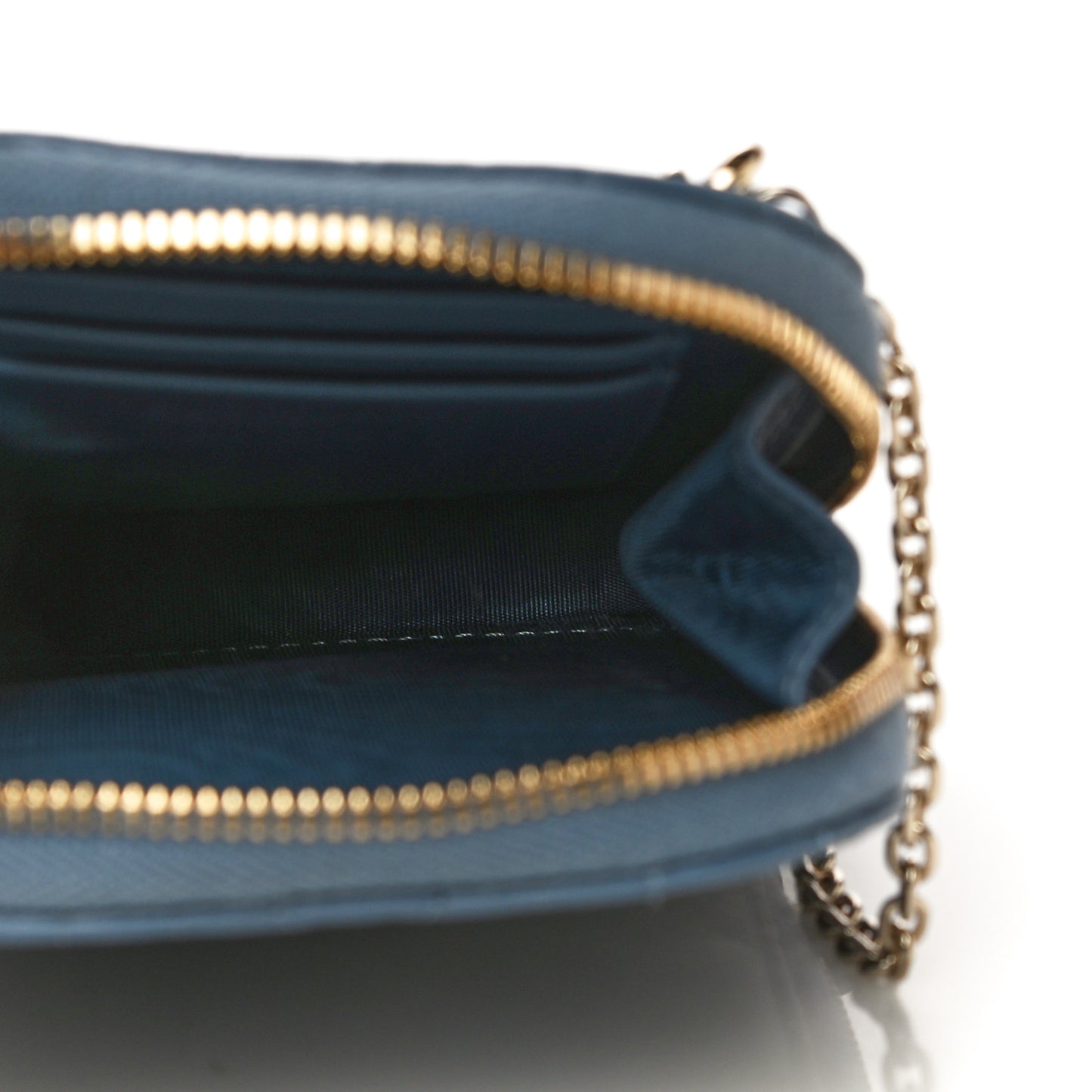 Lambskin Cannage Lady Dior Phone Holder Denim Blue