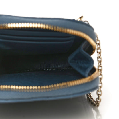Christian Dior Lambskin Cannage Lady Dior Phone Holder Denim Blue 5 of 10