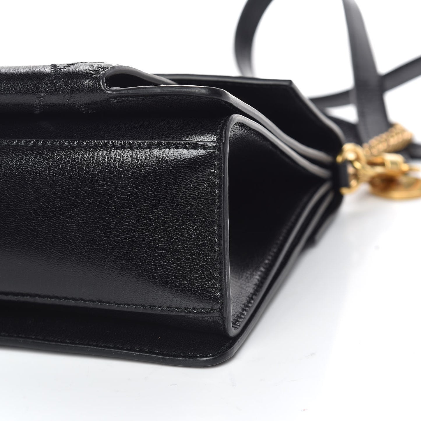 Goatskin Quilted Medium GV3 Shoulder Bag Black