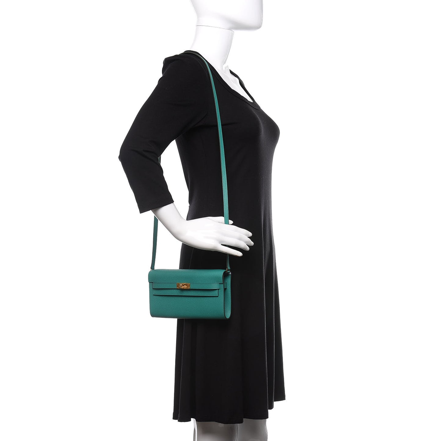 Epsom Kelly Wallet To Go Vert Jade Bleu Brume