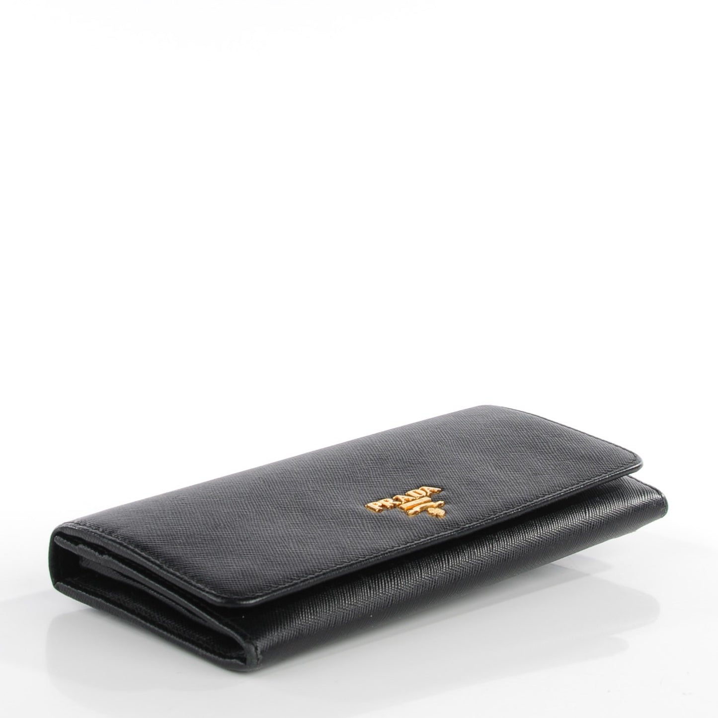 Saffiano Metal Continental Flap Wallet Nero Black